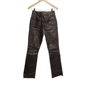 VINTAGE‎ WILSON'S MAXIMA BROWN LEATHER PANTS 4 WESTERN LONG